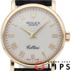 ロレックス チェリーニ レディース時計 コンピューター文字盤 6110/8 箱 保証書 修理書 K18YG/革 レディース時計 ホ