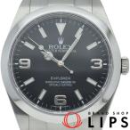 ロレックス エクスプローラー1 前期型 最終仕様 鏡面バックル 214270(ランダム) 箱 保証書 SS メンズ時計 ブラック