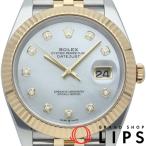 ロレックス デイトジャスト41 メンズ時計 ジュビリー 10Pダイヤ シェル文字盤 126333NG 保証書 K18YG/SS メ