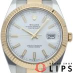 ロレックス デイトジャスト41 メンズ時計 オイスター 126333 箱 保証書 K18YG/SS メンズ時計 ホワイト 仕上げ済