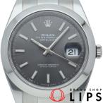 ロレックス デイトジャスト41 メンズ時計 オイスター スレート 126300 箱 保証書 SS メンズ時計 グレー 仕上げ済