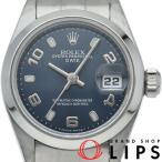 ロレックス オイスターパーペチュアルデイト レディース時計 69160(A) 箱 保証書 SS レディース時計 ブルー 仕上げ済