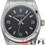 ロレックス オイスターパーペチュアル ボーイズ時計 77080(K) 箱 保証書 SS メンズ時計 ブラック 仕上げ済 2001年