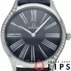 オメガ デヴィル トレゾア クォーツ 36mm ダイヤベゼル 428.18.36.60.03.001 箱 保証書 SS/革 メンズ