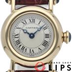 カルティエ ミニディアボロ レディース時計 W1511556  K18YG/革 レディース時計 ホワイト 仕上げ済  美品 中古