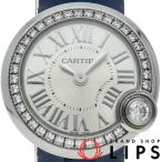 カルティエ バロンブラン ドゥ カルティエ ウォッチ 26mm ダイヤベゼル W4BL0002 箱 保証書 SS/革 レディース時