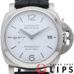 パネライ ルミノールマリーナ クアランタ 40mm PAM01371 箱 保証書 SS/革 メンズ時計 ホワイト 仕上げ済  美品