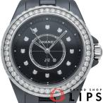 シャネル J12 ウォッチ 33mm ダイヤベゼル H6419 箱 保証書 セラミック レディース時計 ブラック 仕上げ済  美品