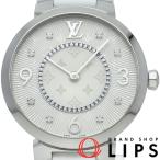 ルイ・ヴィトン タンブール モノグラム スリム ウォッチ 33mm 8Pダイヤ Q13MJZ 箱 保証書 SS/ラバー ユニセック