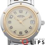 エルメス クリッパー レディース時計 CL4.220 箱 1駒 GP/SS レディース時計 アイボリー   美品 中古