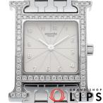 エルメス Hウォッチ レディース時計 ダイヤベゼル HH1.230  SS レディース時計 シルバー   美品 中古