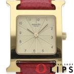エルメス Hウォッチ レディース時計 HH1.201  GP/革 レディース時計 シャンパンカラー 仕上げ済  美品 中古