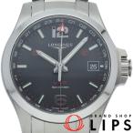 ロンジン コンクエスト V.H.P. GMT ウォッチ 41mm L3.718.4.56.6 箱 保証書 SS メンズ時計 ブラッ