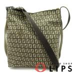 フェンディ ズッキーノ ショルダーバッグ 8BR318 キャンバス/レザー レディース ショルダーバッグ ブラウン  美品 中古