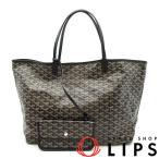 ゴヤール サンルイGM  PVC/レザー メンズ トートバッグ ブラック  美品 中古