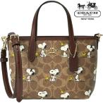 ショッピングコーチ セール コーチ バッグ COACH スヌーピ ー ミニバッグ アウトレット レディース ショルダーバッ グ 斜め掛け ポシェット ミニトート 新作 トート ハンドバッグ 茶