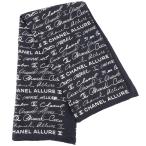 シャネル CHANEL スカーフ アリュール ロゴ 2022/2023 シルク ブラックxホワイト 90cm レディース 正方形 CHANEL 中古