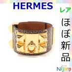 [ превосходный товар ] Hermes Hermes Lizard koli Ed Cyan браслет рука колесо браслет Gold металлические принадлежности кожа ящерица 