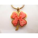  Chanel CHANEL CC Logo clover золотая цепь колье розовый &amp; Gold 