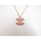  Chanel CHANEL CC Logo Gold цветный стразы колье розовый 
