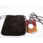 [ прекрасный товар ] HERMES Hermes Buffalo звуковой сигнал вода корова. угол подвеска колье Brown 