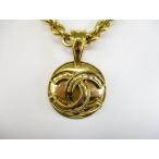 [ очень красивый товар ] CHANEL Chanel Vintage CC здесь Mark Gold колье Gold 