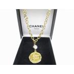 CHANEL Chanel CC здесь Mark стразы Gold медаль колье Gold 