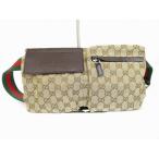 [ как новый ] GUCCI Gucci GG парусина сумка-пояс сумка "body" ремень сумка поясная сумка 