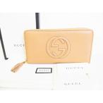  Gucci GUCCIso- сигнал Inter locking G кожа раунд захват - длинный кошелек мужской женский [ не использовался хранение товар ]