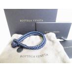 ボッテガヴェネタ BOTTEGA VENETA イントレチャート カーフ×パイソン レザー ブレスレット メンズ レディース 【未使用保管品】