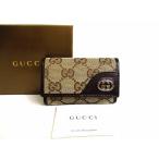 Gucci GUCCI GG парусина Inter locking G 6 полосный чехол для ключей кольцо для ключей мужской женский [ не использовался хранение товар ]
