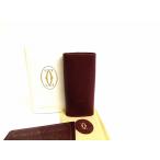  Cartier Cartier Must du Cartier машина f кожа 4 полосный чехол для ключей кольцо для ключей мужской женский [ не использовался хранение товар ]