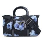 プラダ PRADA ハンドバッグ ショルダーバッグ ナイロン/パテントレザー ブラック×ブルー系