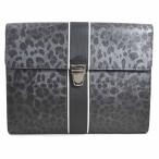 ドルチェアンドガッバーナ DOLCE&GABBANA クラッチバッグ ブリーフケース レザー ブラック×グレー×ホワイト