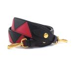 プラダ PRADA ショルダーストラップ レザー ブラック×レッド