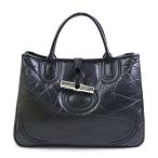 ロンシャン Longchamp ハンドバッグ レザー ブラック