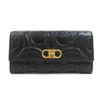 サルヴァトーレフェラガモ Salvatore Ferragamo 長財布 ガンチーニ レザー ブラック