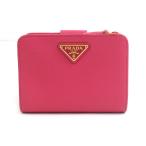 プラダ PRADA 二つ折り財布 レザー ピンク
