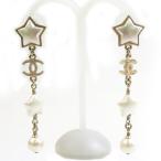 ショッピングシャネル シャネル CHANEL ピアス メタル/フェイクパール ゴールド×ホワイト