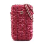  Chanel CHANEL смартфон кейс phone держатель твид розовый серия 