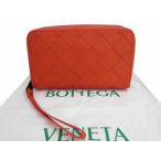 ボッテガヴェネタ BOTTEGA VENETA トラベルケース クラッチバッグ イントレチャート レザー オレンジ 美品 送料無料