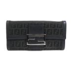 フェンディ FENDI 長財布 ズッキーノ キャンバス/レザー ブラック