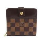 ルイ ヴィトン LOUIS VUITTON 二つ折り財布 ダミエ コンパクトジップ ダミエキャンバス ブラウン
