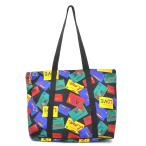 イヴ サンローラン YVES SAINT LAURENT ショルダーバッグ トートバッグ ナイロン ブラック/マルチカラー
