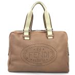 フェンディ FENDI ハンドバッグ セレリア レザー/キャンバス ブラウン