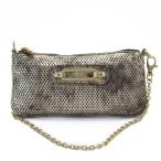 Yahoo! Yahoo!ショッピング(ヤフー ショッピング)ジミーチュウ JIMMY CHOO ミニハンドバッグ アクセサリーポーチ アクセサリーバッグ レザー ゴールドxブラック 定番人気