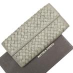 ボッテガヴェネタ BOTTEGAVENETA 二つ折り長財布 イントレチャート レザー グレージュ
