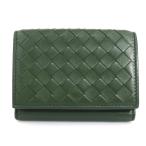 ボッテガヴェネタ BOTTEGAVENETA 三つ折り財布 イントレチャート レザー グリーン