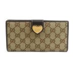ショッピングＧＧキャンバス グッチ GUCCI 二つ折り長財布 GGキャンバス/レザー ブラウン