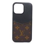  Louis Vuitton LOUIS VUITTON смартфон кейс iPhone15 Pro Max IPHONE* бампер 15 PRO MAX кожа черный × Brown 